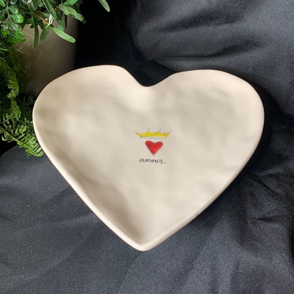 Magenta Rae Dunn heart shaped “Amour” trinket dish.